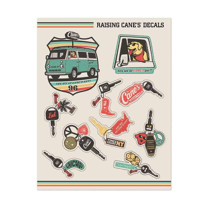 Cane's Road Trip Decals Sheet