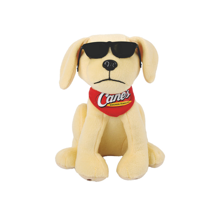 Cool Cane Plush Puppy with Plastic Sunglasses front view