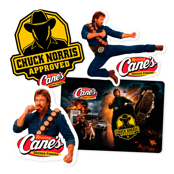 Chuck Norris x Raising Cane's Decal Set - Expected to ship by OCT. 15