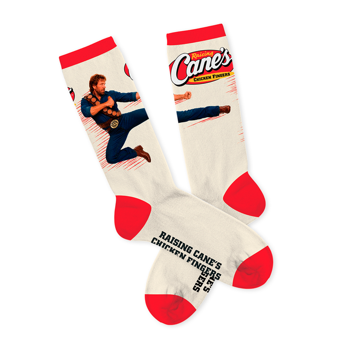 Chuck Norris x Raising Cane's Cream Socks - Expected to ship by OCT. 15