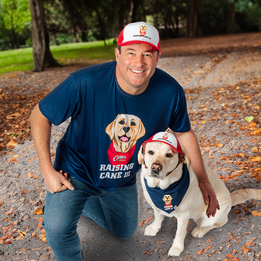 Cane III Tee on Model with Dog