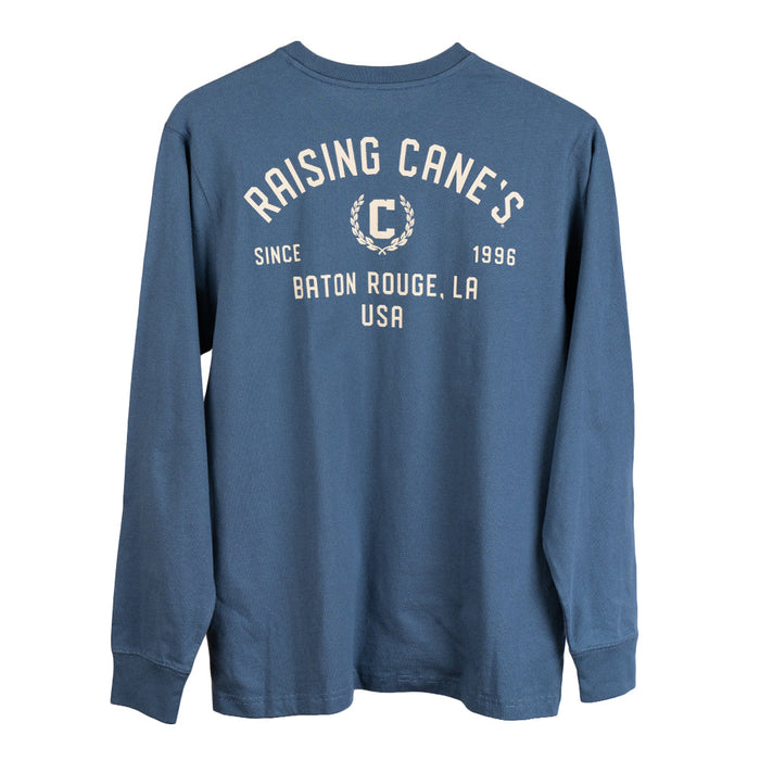 Back of Cane's Crest Long Sleeve Tee