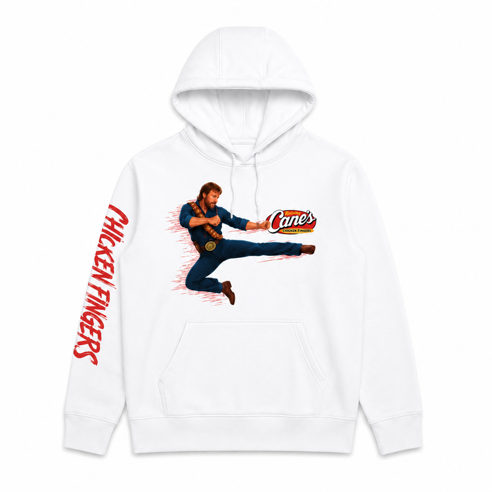Chuck Norris x Raising Cane's White Hooded Sweatshirt - Expected to ship by OCT. 15