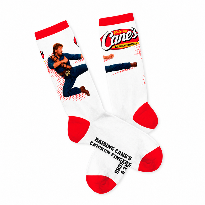Chuck Norris x Raising Cane's White Socks - Expected to ship by OCT. 15