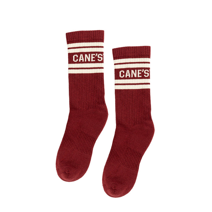 Side of Collegiate Raising Cane's Socks