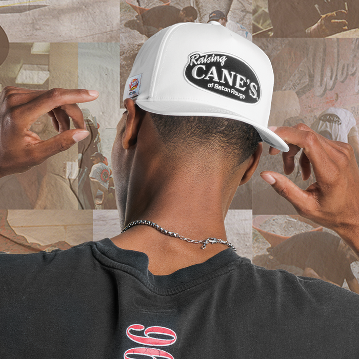 Raising Cane's White Retro Logo Hat