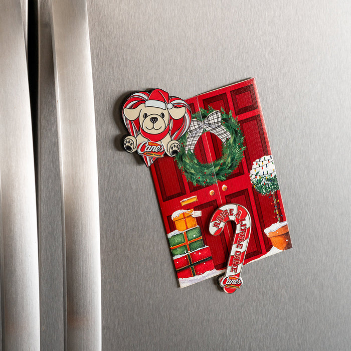 Santa Cane Enamel Magnet