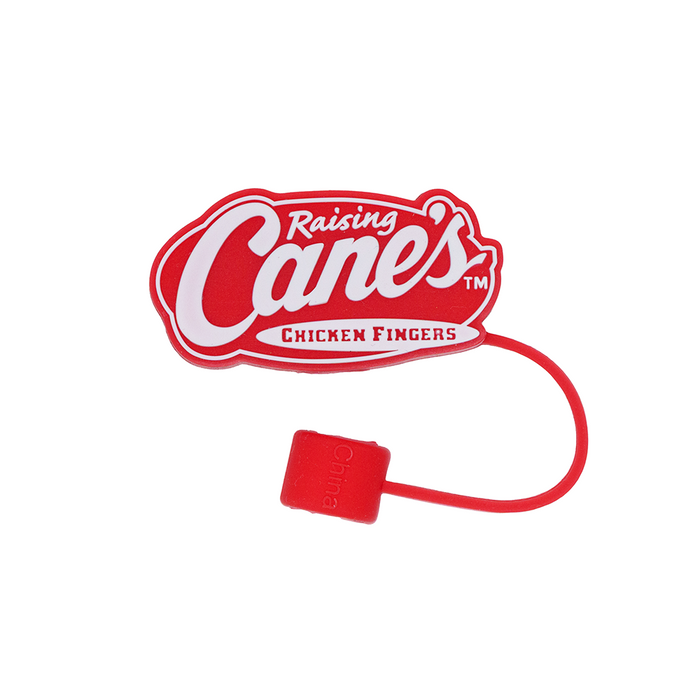 Raising Cane's red logo straw topper