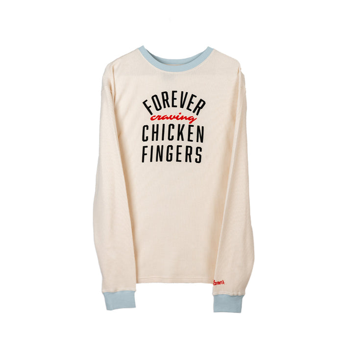 Forever Craving Chicken Fingers Waffle Knit Long Sleeve