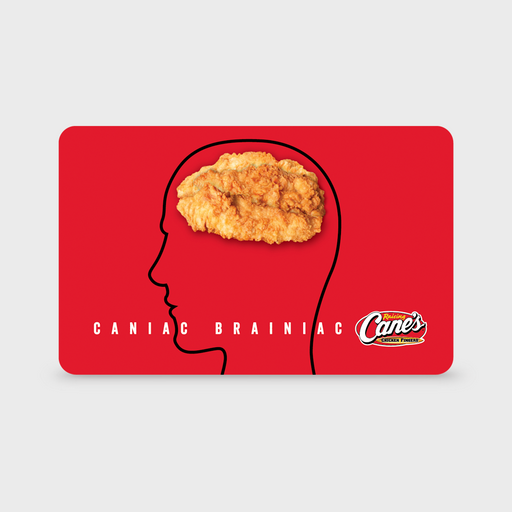 The Caniac Braniac Gift Card Front