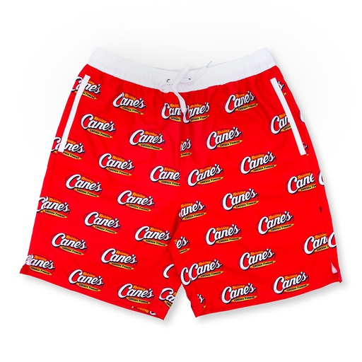 Boardshorts with Cane's Logo Front in Red
